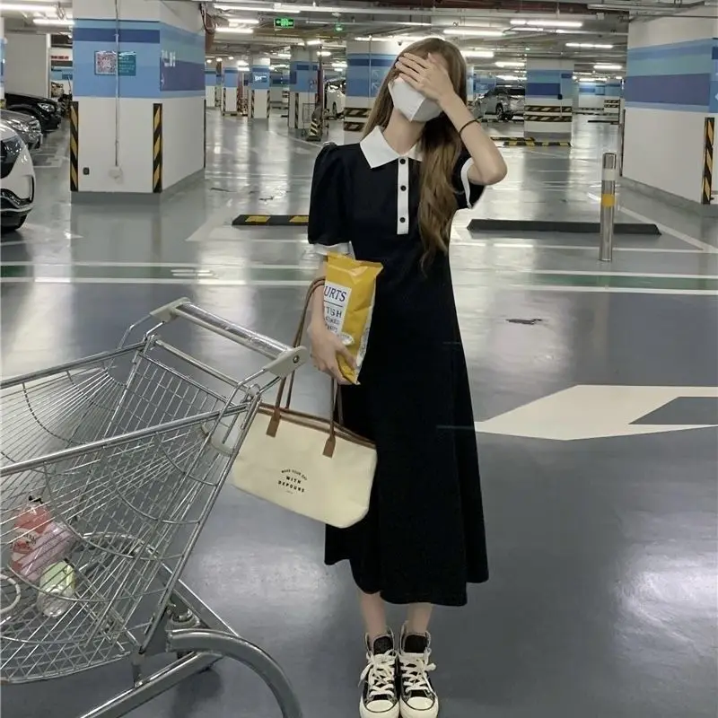 Polo One Pieces Korea Contrast Color Dresses For Women 2022 Summer Elegant Student Long Dress Casual Sundress Loose Vintage Robe
Polo One Pieces Korea Contrast Color Dresses For Women 2022 Summer Elegant Student Long Dress Casual Sundress Loose Vintage Robe