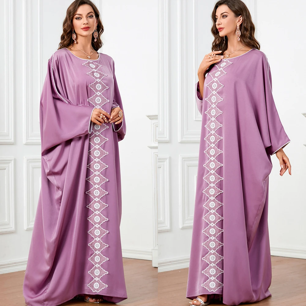 

Muslim Dress Women Abaya Kaftan Solid Bat Sleeve Loose Ramadan Dresses Caftan Marocain Islam Long Robe Dubai Turkey Abayas 2024