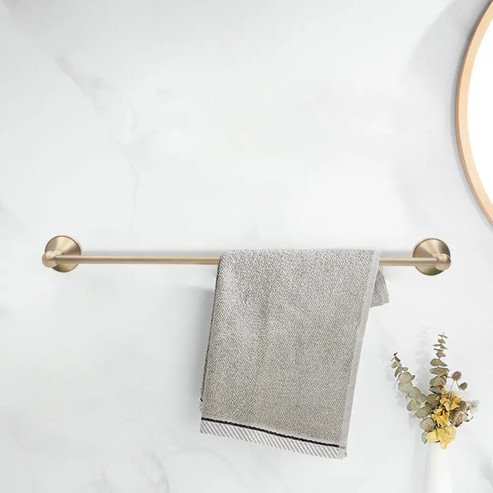 24 inch Towel Bar Brushed Brass Wall-Mounted Hanging Rod Bathroom Towel Rack New 
24 inch Towel Bar Brushed Brass Wall-Mounted Hanging Rod Bathroom Towel Rack New