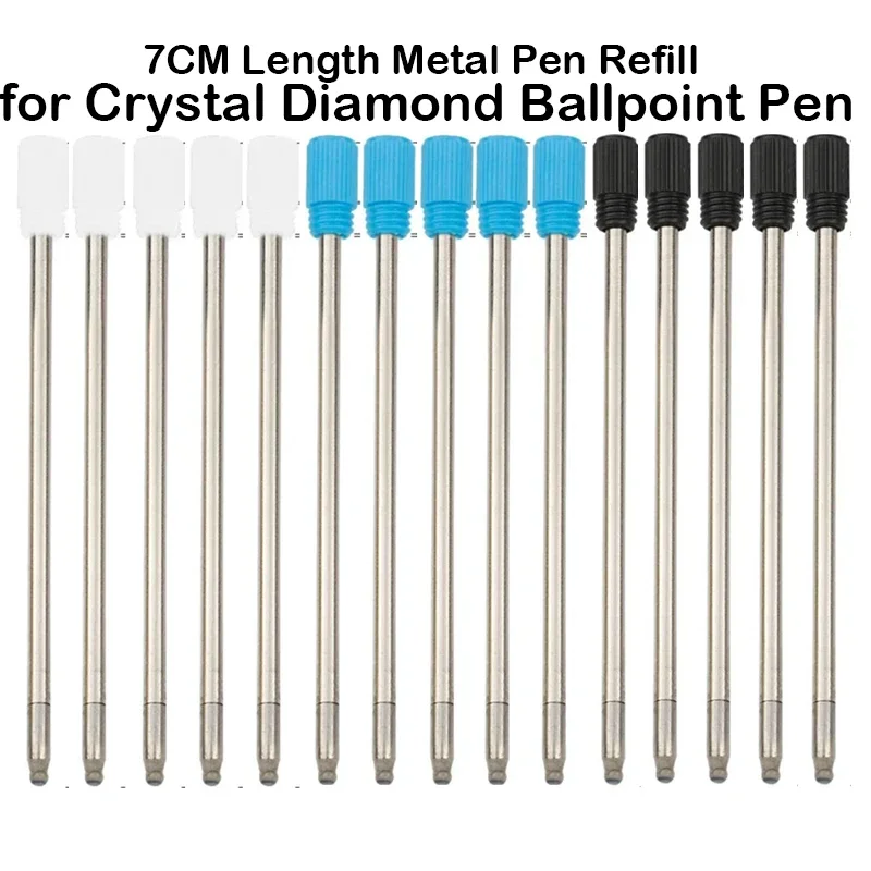 

1/5/10/50 PCS for Crystal Diamond Ballpoint Pen Cartridge Core 7cm Length Metal Pen Refill Lead Stationary Office School Supply