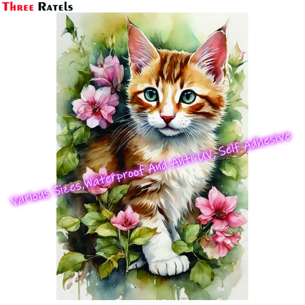 Three Ratels M309 Cute Kitten With Flowers Wall Stickers And Decals for Living Room Bedroom Decoration Vinyl Material
Three Ratels M309 Cute Kitten With Flowers Wall Stickers And Decals for Living Room Bedroom Decoration Vinyl Material