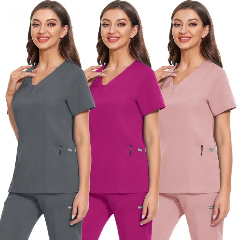 Women Short Sleeve Jogger Blouse Doctor Scrub Tops Working Uniform Clinic T-shirts Scrubs Uniforms Pet Grooming Agency Clothes
Women Short Sleeve Jogger Blouse Doctor Scrub Tops Working Uniform Clinic T-shirts Scrubs Uniforms Pet Grooming Agency Clothes