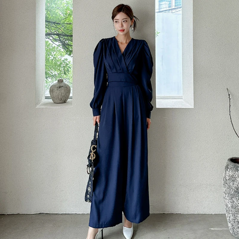 New Occupation Two Piece Suits Women 2023 Autumn Elegant Puff Sleeve V-neck Short Crop Top & Simple Wide Leg Pants OL Work Set
New Occupation Two Piece Suits Women 2023 Autumn Elegant Puff Sleeve V-neck Short Crop Top & Simple Wide Leg Pants OL Work Set