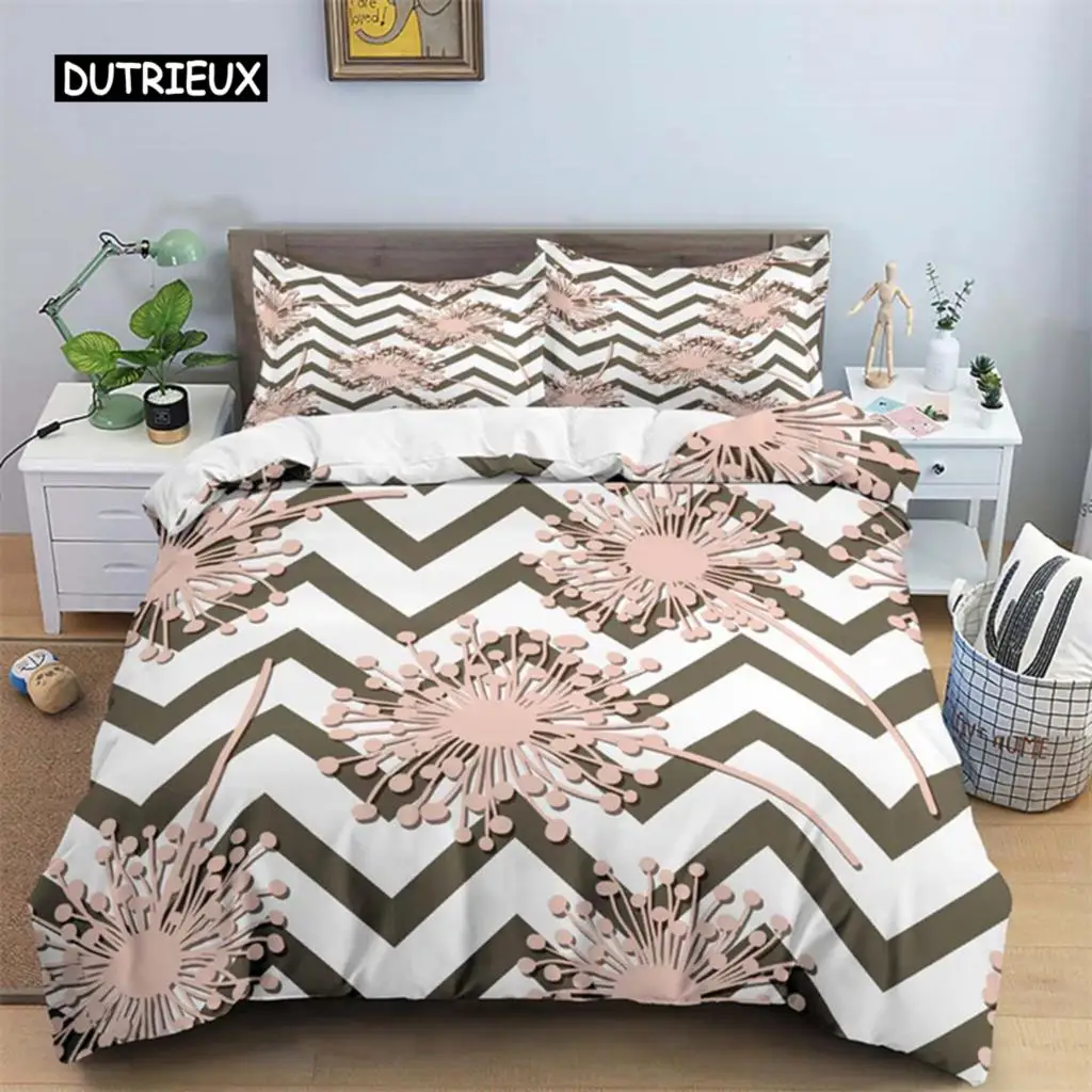 

Waves Geometric Duvet Cover Abstract Bedding Set Twin King For Kids Adult Room Decor Microfiber Quilt Cover with 1/2 Pillowcases