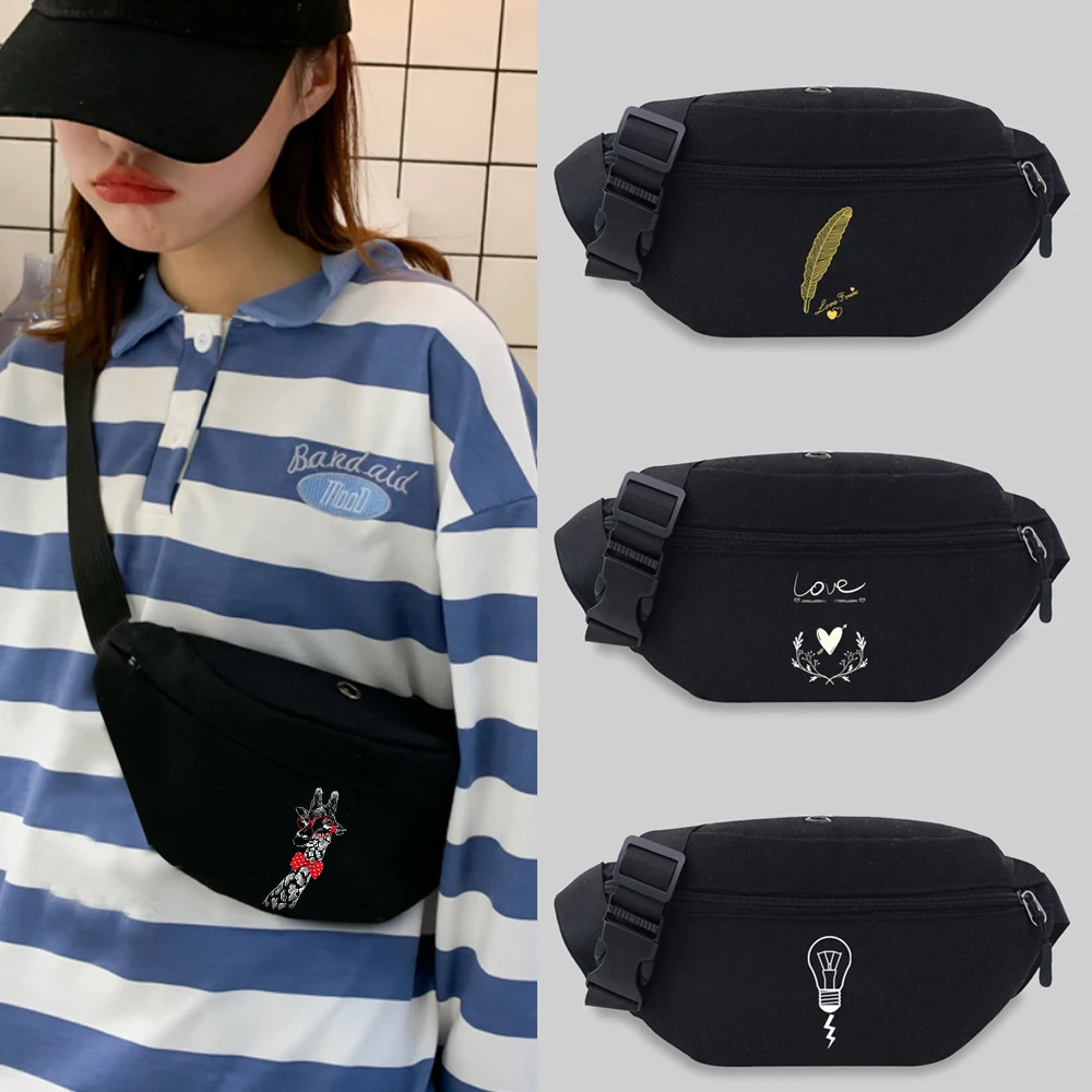 2022 Waist Bag Unisex Bum bags Student Trend White Picture Pattern Lightweight Black Leisure Sports Chest Bag Wild Fanny Pack
2022 Waist Bag Unisex Bum bags Student Trend White Picture Pattern Lightweight Black Leisure Sports Chest Bag Wild Fanny Pack