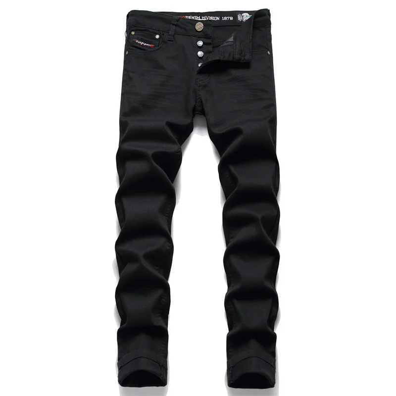 Hot Men's Black jeans Simple Trend Stretch Slim Pencil Pants High Quality Solid Color Mid-Waist Embroidered Brand Trousers
Hot Men's Black jeans Simple Trend Stretch Slim Pencil Pants High Quality Solid Color Mid-Waist Embroidered Brand Trousers