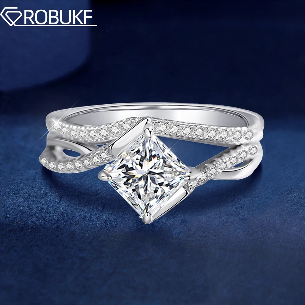 6*6mm Princess Cut Diamond Moissanite Rings Sparkling Bridal Sets Wedding Band 925 Sterling Silver 18K Plated Jewelry For Women
6*6mm Princess Cut Diamond Moissanite Rings Sparkling Bridal Sets Wedding Band 925 Sterling Silver 18K Plated Jewelry For Women