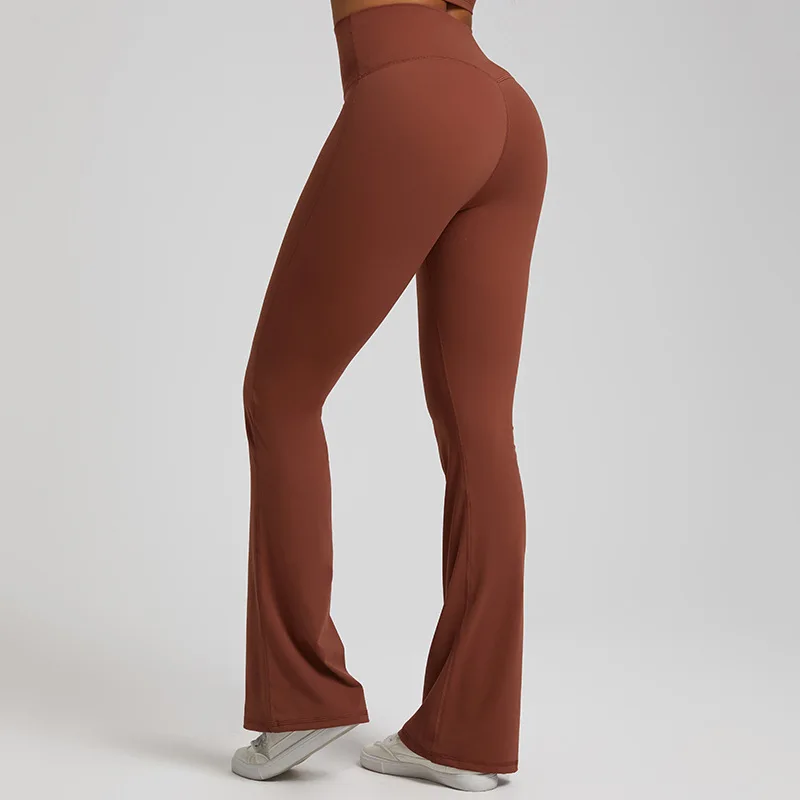 

New High Waisted Flared Pants, Nude Yoga Pants, Women's Outdoor Casual Hip Lifting Sports Fitness Pants, Logo Production.