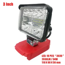 Car LED Work Lights Lamp Flashlights Electric Torch Spotlight 18/34/48/57LED For Bosch 14.4V 18V Li-ion Battery BAT614 BAT618
Car LED Work Lights Lamp Flashlights Electric Torch Spotlight 18/34/48/57LED For Bosch 14.4V 18V Li-ion Battery BAT614 BAT618