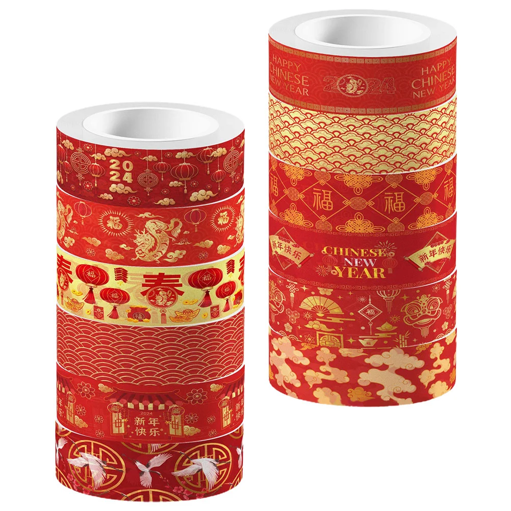12 Rolls Washi Tape Chinese New Year Style Red Set 2024 Spring Festival Tapes Diy Label Scrapbooking Dragon Decor
12 Rolls Washi Tape Chinese New Year Style Red Set 2024 Spring Festival Tapes Diy Label Scrapbooking Dragon Decor