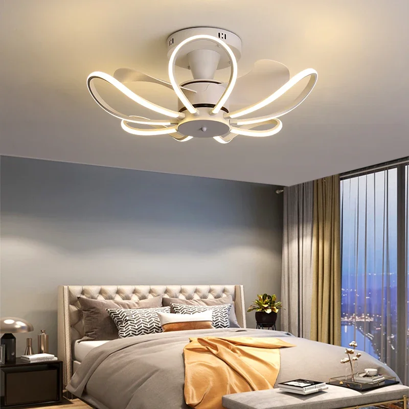 

Ceiling Fans Light with Remote Control and Dimmable Nordic LED Pendant Lamp Perfect for Home Decor Chandeliers Bedroom Fan Light