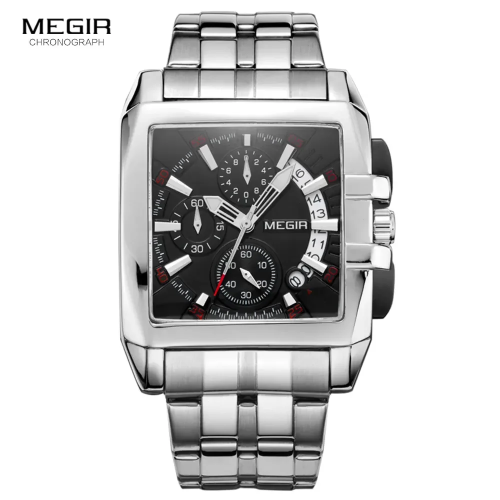 

Megir New Business Men's Quartz Watches Fashion Brand Chronograph Wristwatch for Man Hot Hour for Male with Calendar 2018