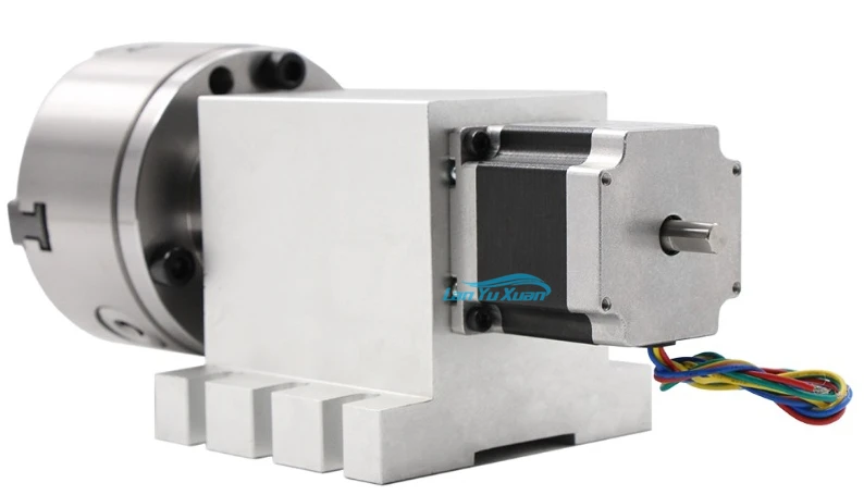 4 Jaw 100mm 4th Axis with Nema23 stepper motor Gapless harmonic gearbox reducer A axis + Tailstock for CNC woodworking machine!
4 Jaw 100mm 4th Axis with Nema23 stepper motor Gapless harmonic gearbox reducer A axis + Tailstock for CNC woodworking machine!