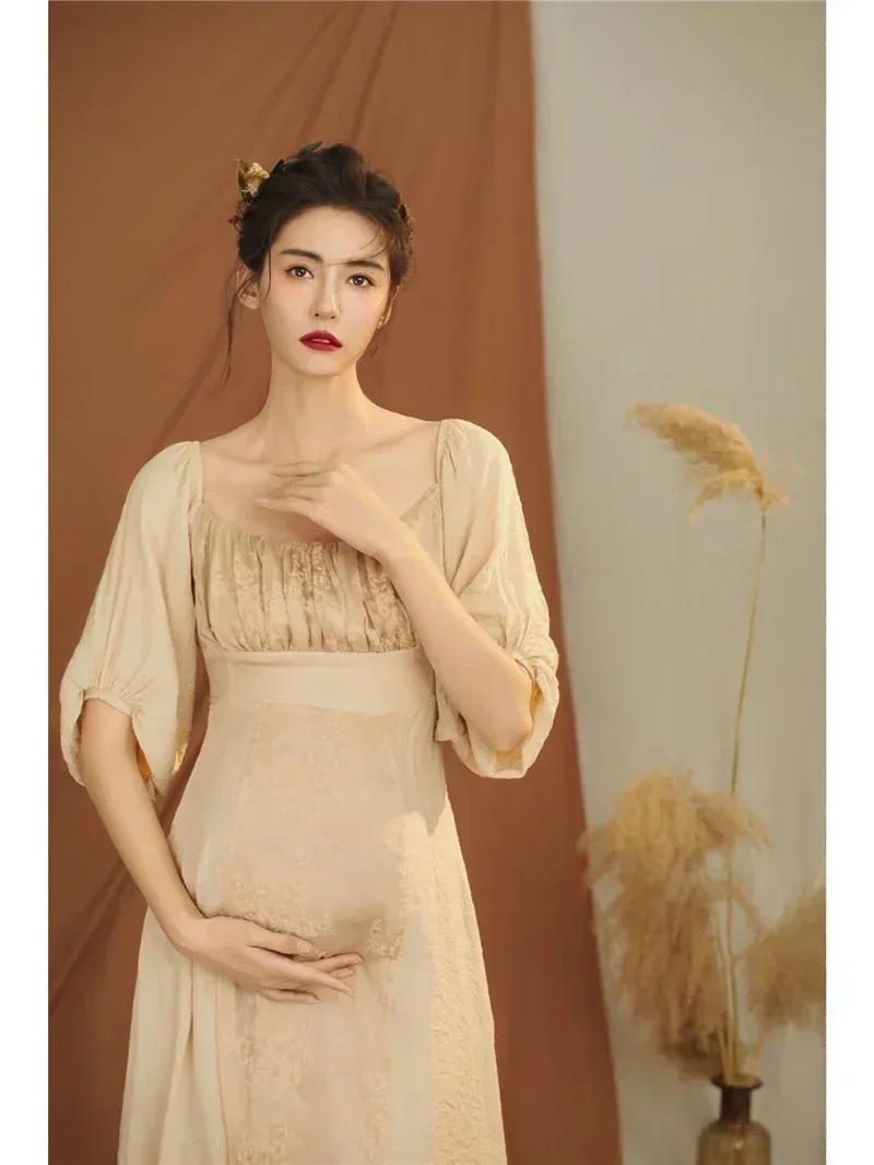 

Women Photography Props Maternity Dresses Elegant Vintage Pregnancy Pregant Dress Studio Shoot Photoshoot Photo Clothes