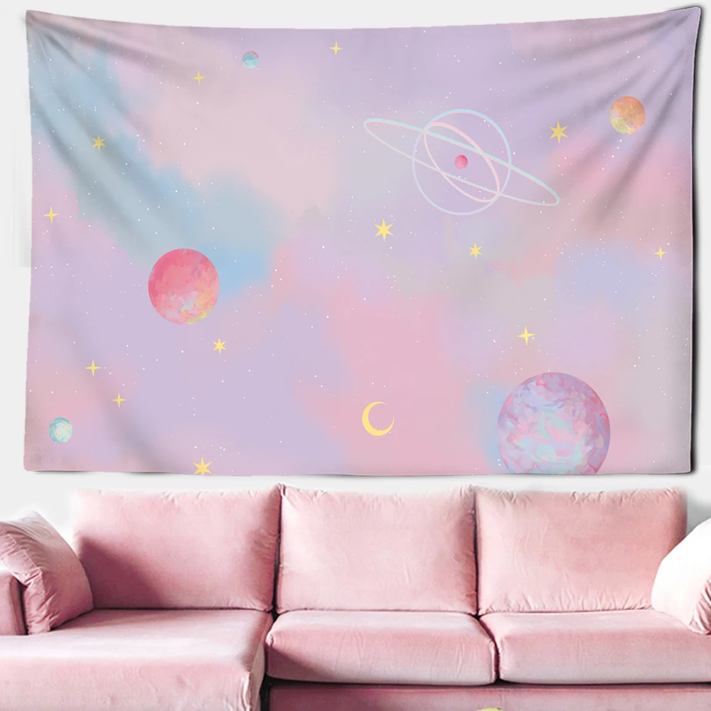 Pink Colorful Clouds Starry Tapestry Moon Starry Universe Wall Hanging Psychedelic Kawaii Room Child Dorm Home Decor
Pink Colorful Clouds Starry Tapestry Moon Starry Universe Wall Hanging Psychedelic Kawaii Room Child Dorm Home Decor
