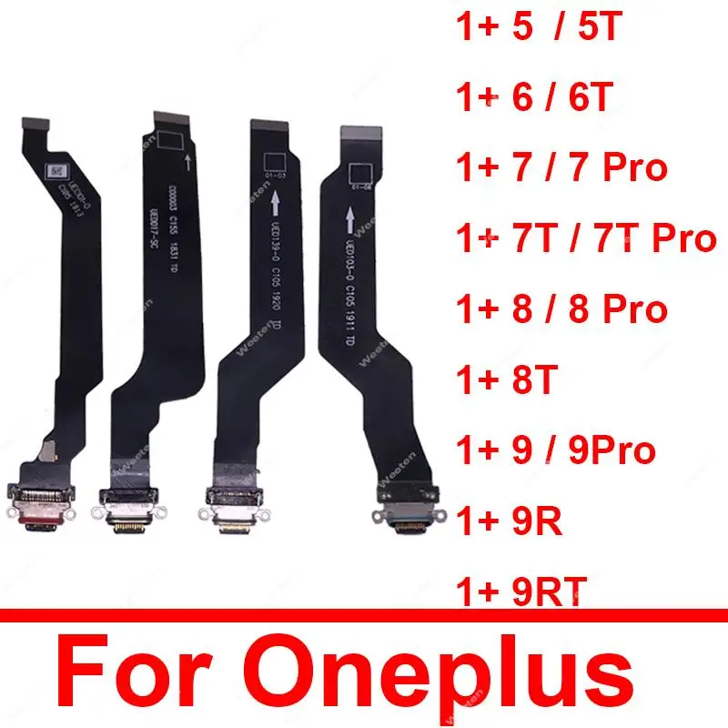 

USB Charging Flex Cable For Oneplus 1+ 5 6 7 8 9 5T 6T 7T 8T Pro 9R 9RT Charger Jack Dock Port Connector Flex Cable Repair Parts