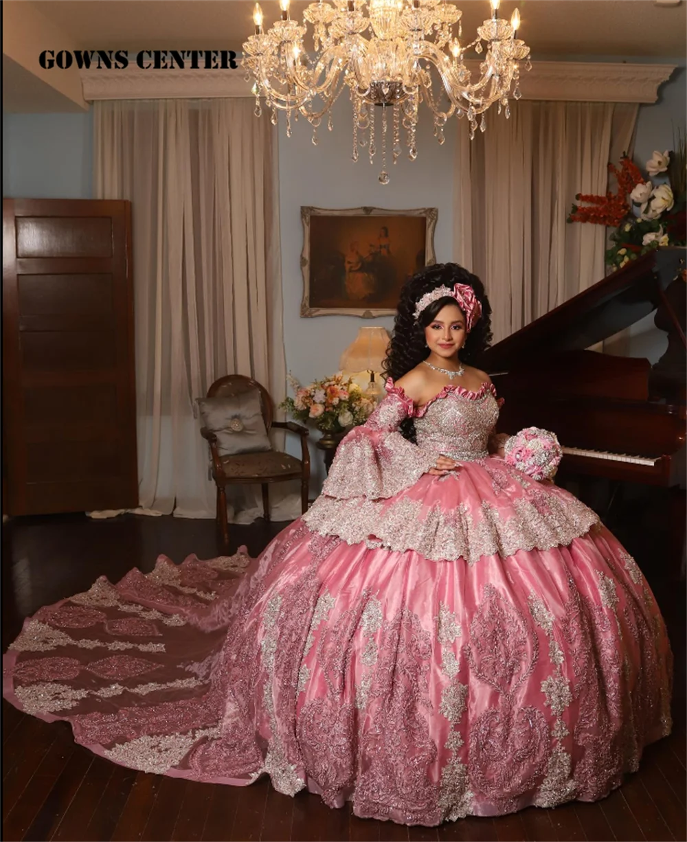 Sweety Pink Mexican Traditional Embroider Ball Gown Quinceanera Dress With Three Quarter Sleeve Sweet 16 Dress Vestido De 15 Año
Sweety Pink Mexican Traditional Embroider Ball Gown Quinceanera Dress With Three Quarter Sleeve Sweet 16 Dress Vestido De 15 Año