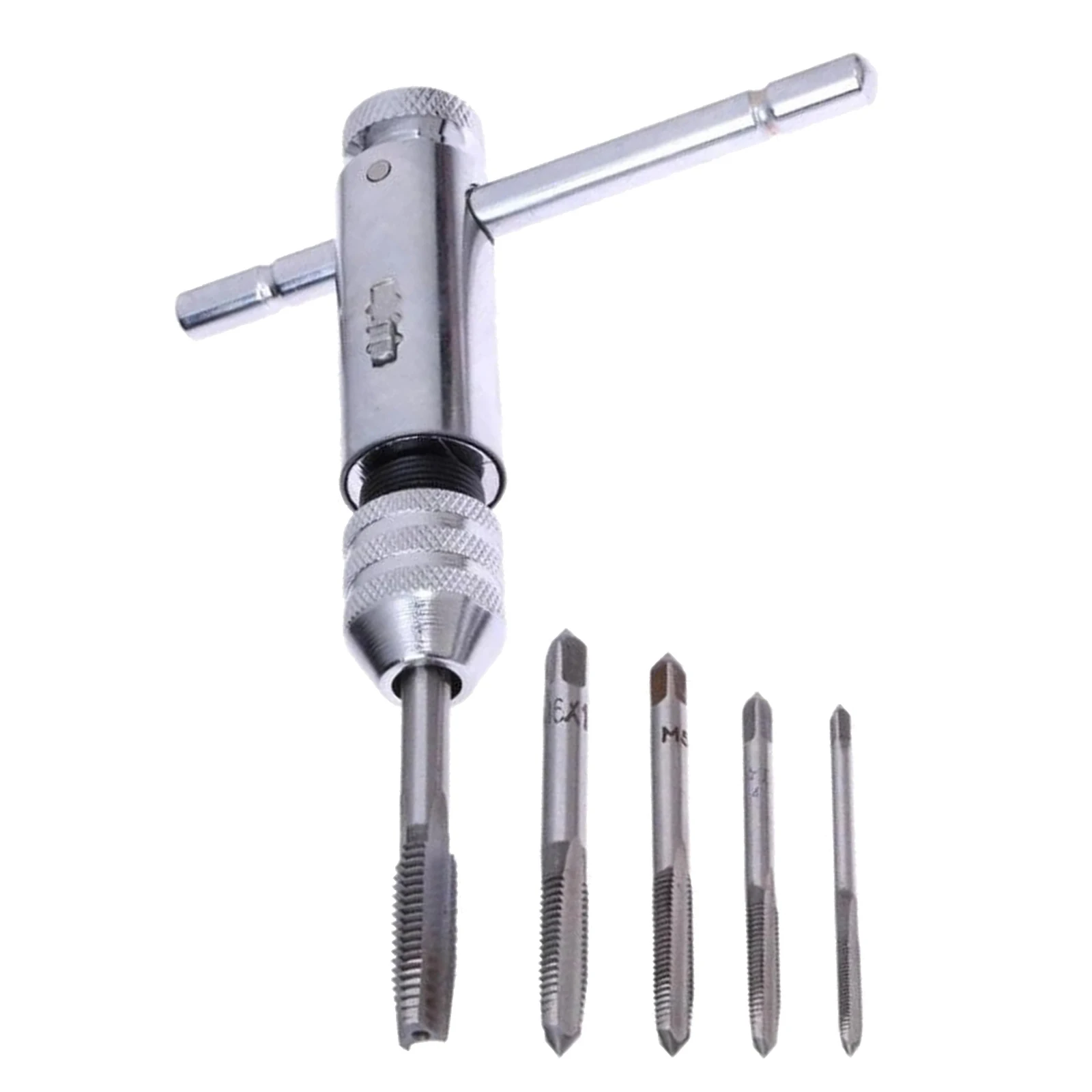 Adjustable T-Handle Ratchet Tap Holder Wrench Set With 5pcs M3-M8 Screw Tap Machine Screw Thread Tap Metric Plug T-shaped Tap
Adjustable T-Handle Ratchet Tap Holder Wrench Set With 5pcs M3-M8 Screw Tap Machine Screw Thread Tap Metric Plug T-shaped Tap