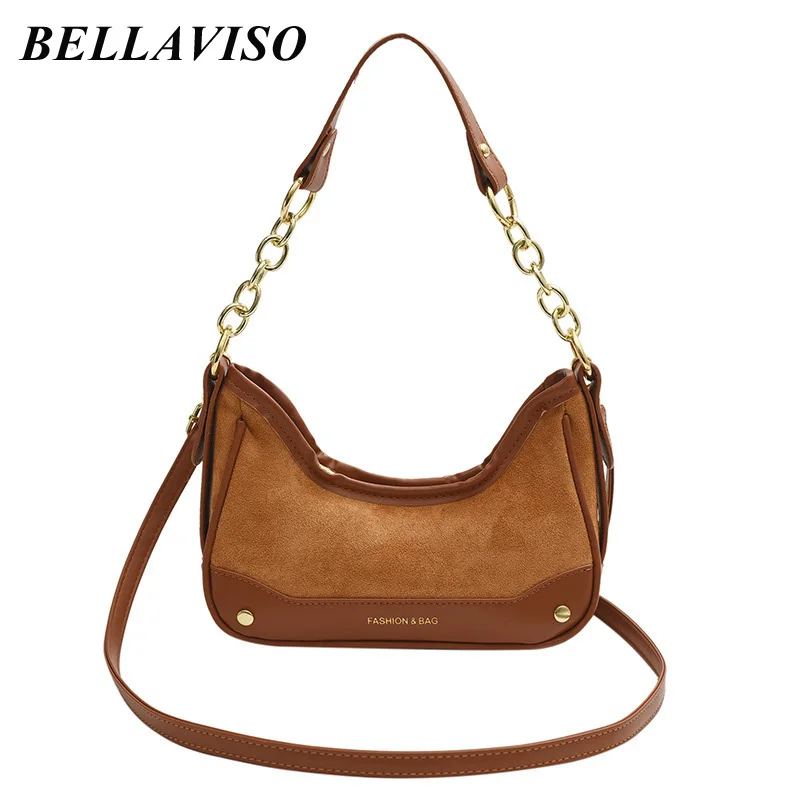 

BellaViso Autumn Winter Women's PU Leather Armpit Shoulder Bag Female's Trendy New Niche Design Satchels Crossbody Bags BLSB-99