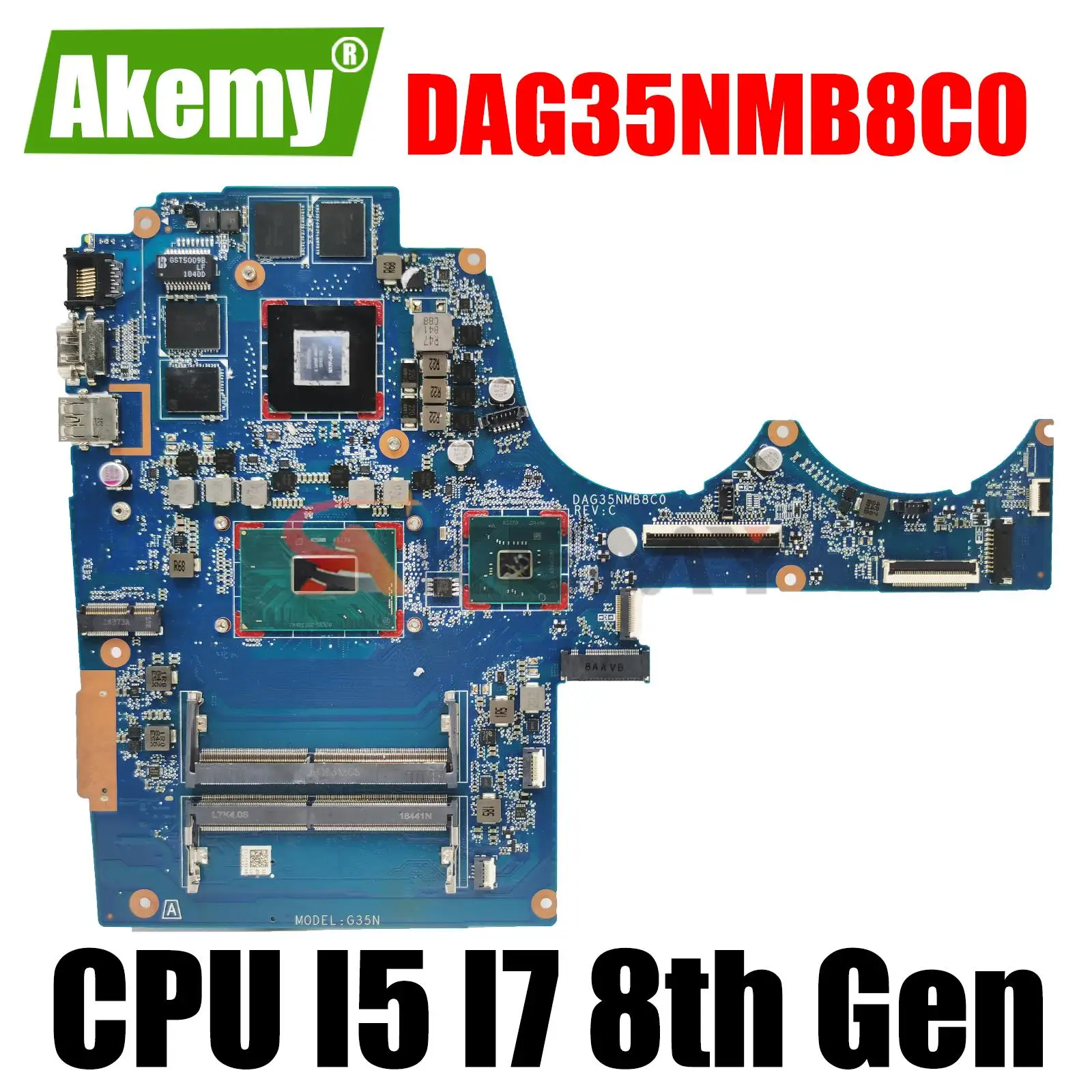 

For HP Pavilion 15-BC 15-AX laptop motherboard DAG35NMB8C0 L22039-601/L22038-601 With Intel I5/I7 CPU GTX1050 N17P-G0-A1