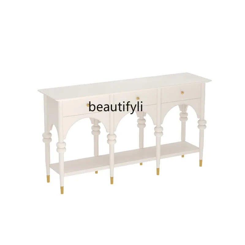 French Retro Entrance Cabinet Black Light Luxury Sideboard Cabinet American Home Chest of Drawers Mid-Ancient Console Tables
French Retro Entrance Cabinet Black Light Luxury Sideboard Cabinet American Home Chest of Drawers Mid-Ancient Console Tables
