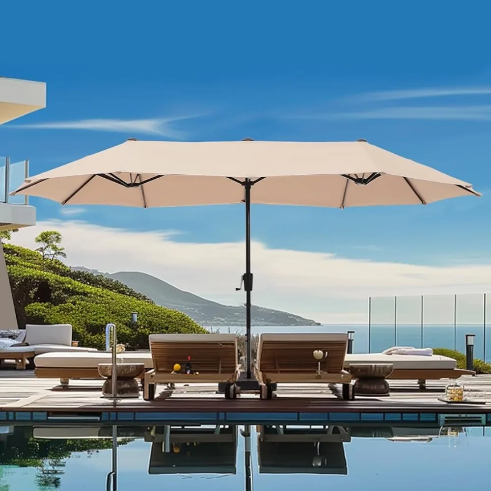 15-футовый большой зонт для террасы, включая основание, двусторонний наружный Зонт с кривошипом
15-футовый большой зонт для террасы, включая основание, двусторонний наружный Зонт с кривошипом