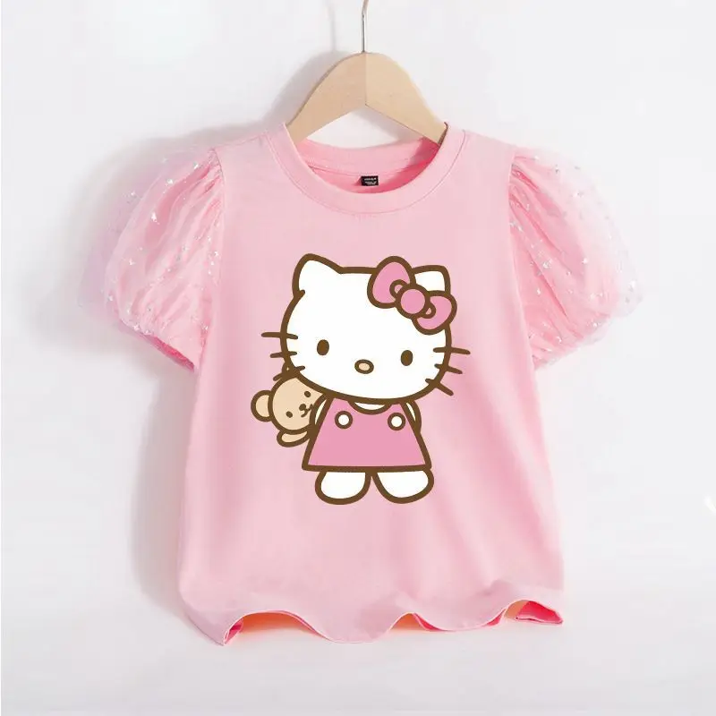 Hello Kitty Children Short Sleeve T-Shirt Kawaii Sanrioed Anime Print Tops Short Sweet Cute Babys Summer Clothes Tide Kid Gift
Hello Kitty Children Short Sleeve T-Shirt Kawaii Sanrioed Anime Print Tops Short Sweet Cute Babys Summer Clothes Tide Kid Gift