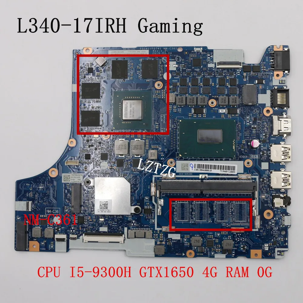 NM-C361 For Lenovo Ideapad L340-17IRH Gaming Laptop Motherboard CPU I5-9300H GTX1650 4G FRU 5B20S42319 5B20S42320
NM-C361 For Lenovo Ideapad L340-17IRH Gaming Laptop Motherboard CPU I5-9300H GTX1650 4G FRU 5B20S42319 5B20S42320