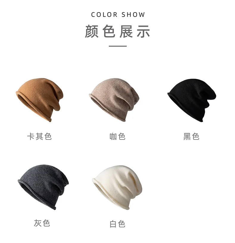 100% Pure Wool Knitted Beanie - Premium Slouchy Winter Hat 4 S00d5ef89d9e64114ae4b07b78aec2d50E