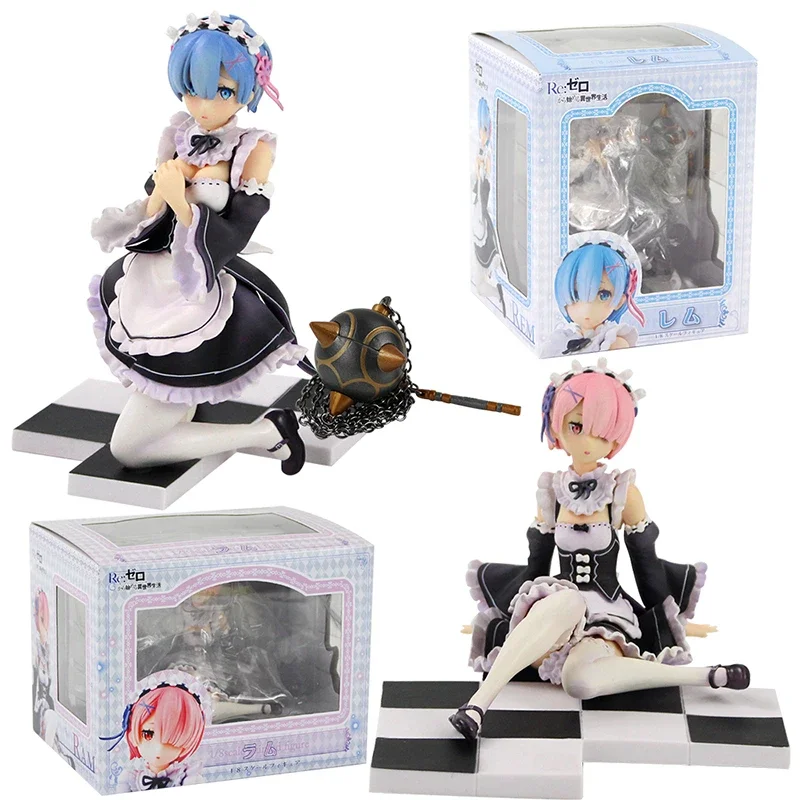 

Re Zero Starting Anime Action Figure From Ram Rem 12cm PVC Toys For Children Model Doll Statue Desktop Collection Gift Fimga