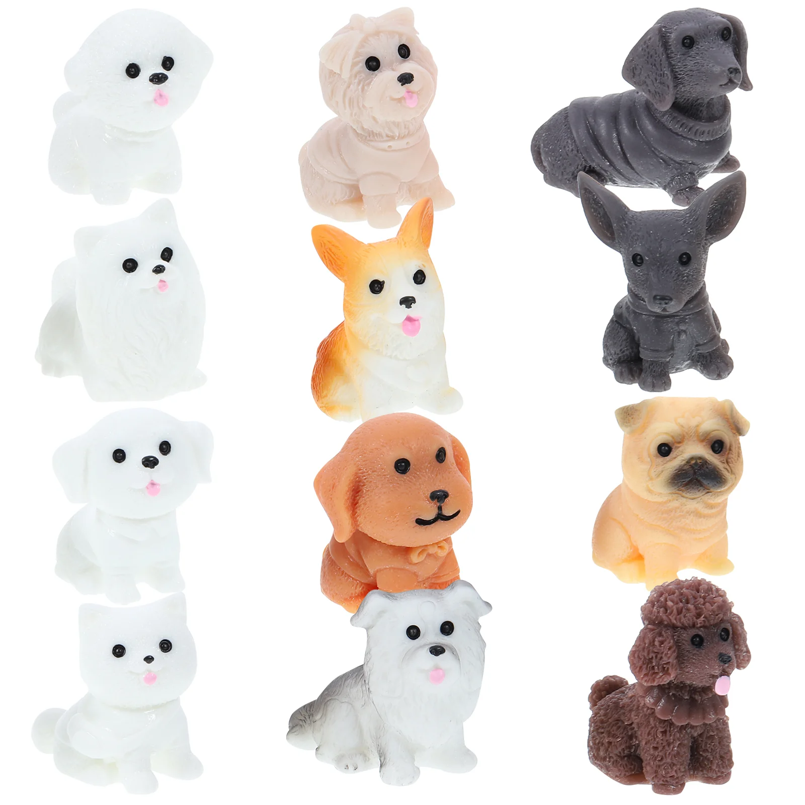 

12 Pcs Dog Micro Landscape Delicate Ornament Cartoons Ornaments Statue Decor Courtyard Supply Puppy