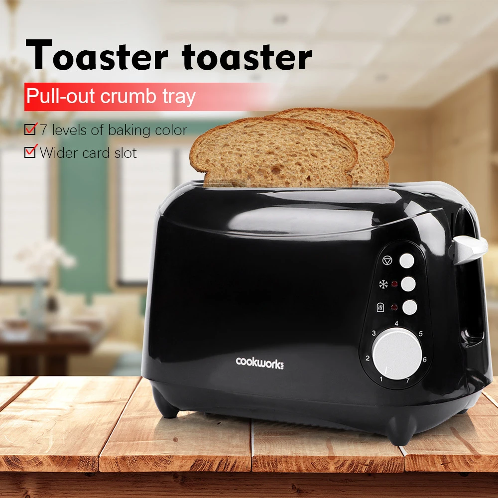

900W Automatic Electric Toaster 2 Slices Slot Toast Baking Oven Grill Heater Mini Sandwich Breakfast Machine Bread Maker UK