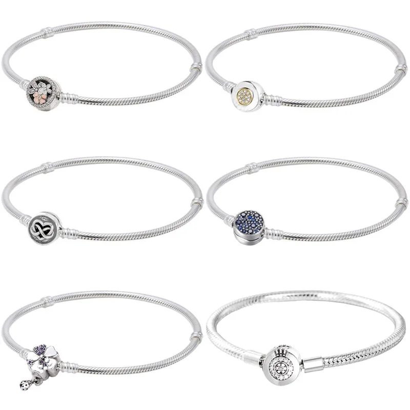 Original 925 Sterling Silver Blue Disc Heart Infinity Poetic Bloom Clasp Snake Chain Bracelet For Popular Bead Charm Diy Jewelry
Original 925 Sterling Silver Blue Disc Heart Infinity Poetic Bloom Clasp Snake Chain Bracelet For Popular Bead Charm Diy Jewelry