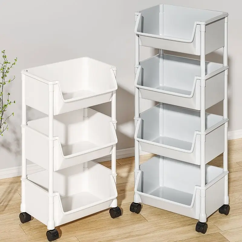 

Dormitory Trolley Table Bookshelf Storage Rack Floor Snack with Wheels Mobile Household Multi-Layer Simple