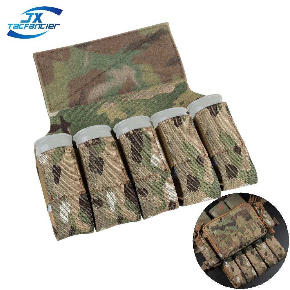 

Tactical 40MM 5 Banger Hanger Sub Abdominal Belly Pouch Hook And Loop Attachment Military Ordnance Storage Bag Army Hunting Vest