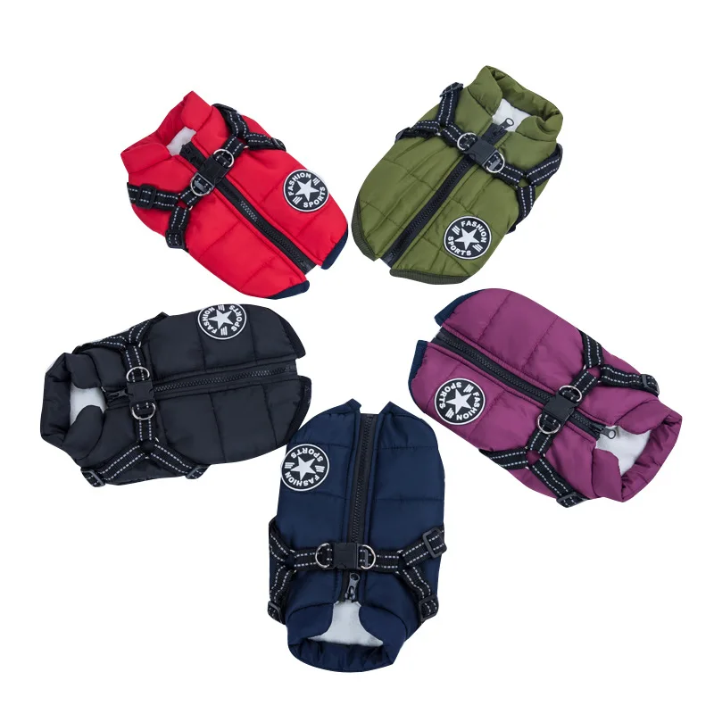 New Autumn and winter waterproof warm dog cotton-padded winter ski jacket chest and back integrated cotton vest
New Autumn and winter waterproof warm dog cotton-padded winter ski jacket chest and back integrated cotton vest
