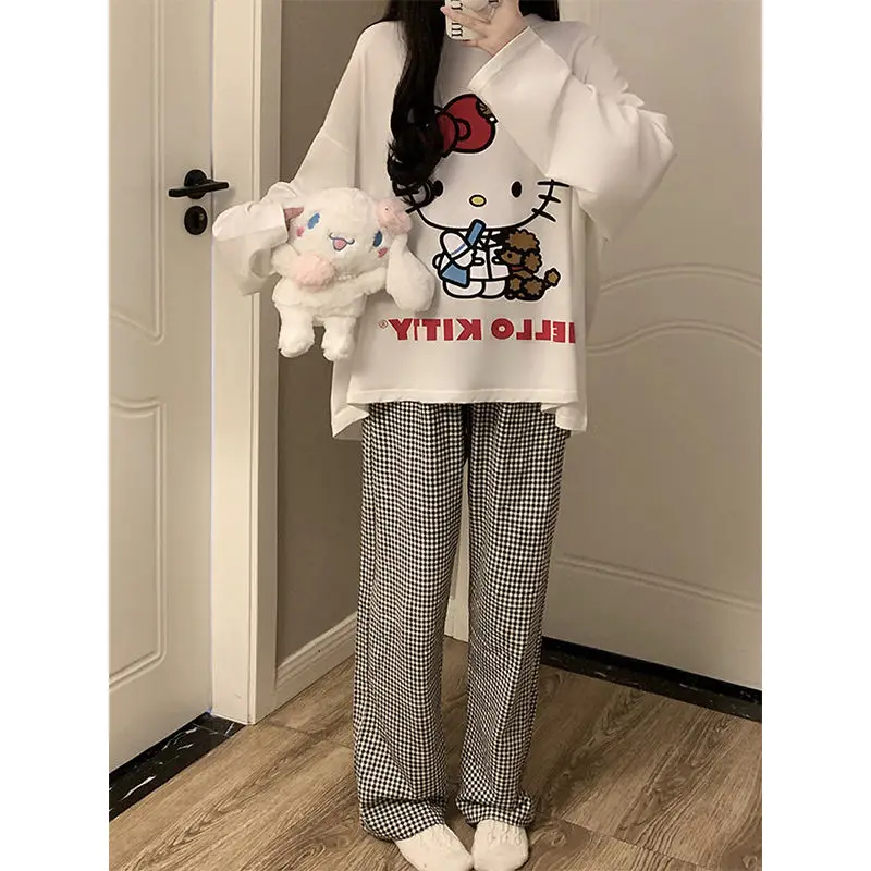 Hello Kitty Sanrio Anime Kawaii New Long Sleeved Cotton Pajamas Set Cute Cartoon Girly Heart Home Wear Clothes Gifts for Girls
Hello Kitty Sanrio Anime Kawaii New Long Sleeved Cotton Pajamas Set Cute Cartoon Girly Heart Home Wear Clothes Gifts for Girls