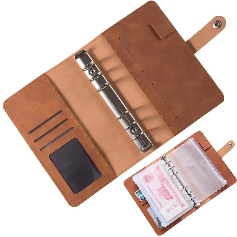 PU Leather Notebook Binder New Budget Planner Organizer 6 Ring Binder Cover With 12 Binder Pockets Pen Holder And Bank Card
PU Leather Notebook Binder New Budget Planner Organizer 6 Ring Binder Cover With 12 Binder Pockets Pen Holder And Bank Card