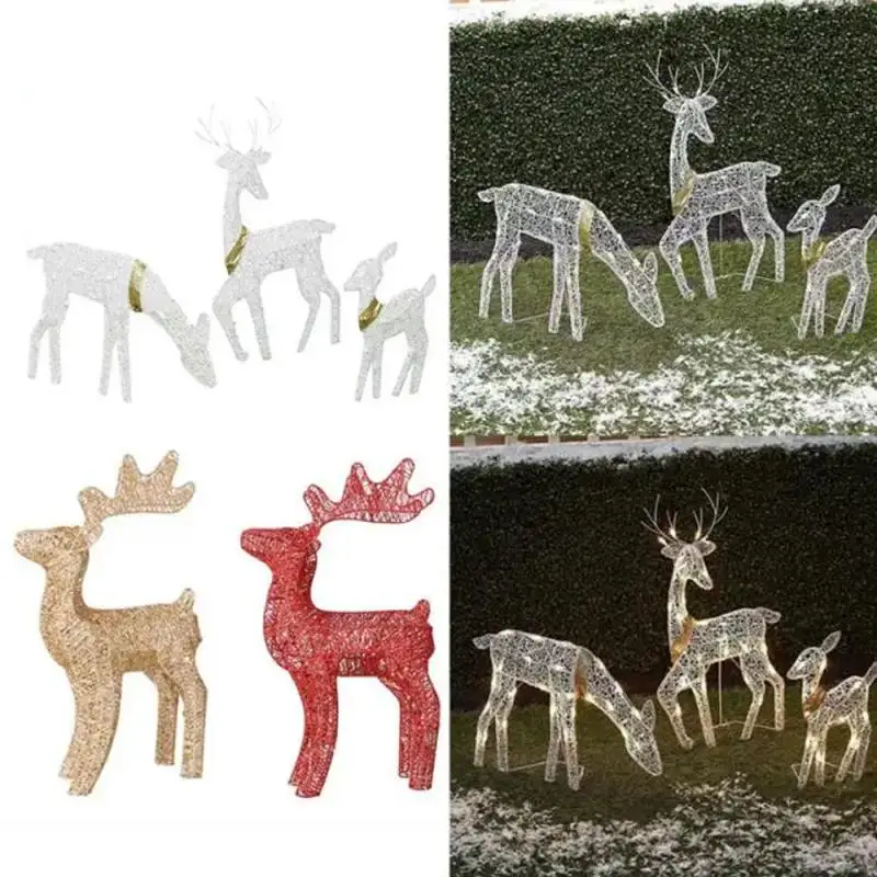 Iron Art Elk Deer Christmas Garden Decoration With LED Light Glowing Glitter Reindeer Xmas Home Outdoor Yard Ornament Decor
Iron Art Elk Deer Christmas Garden Decoration With LED Light Glowing Glitter Reindeer Xmas Home Outdoor Yard Ornament Decor