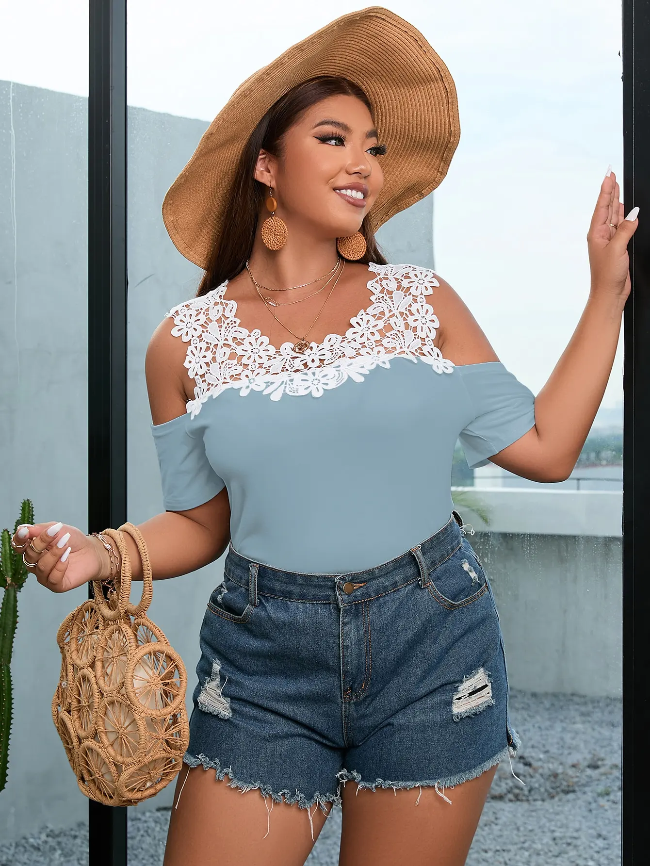 Finjani Plus Size Sky Blue T-shirts Beautiful Lace Neckline Tee Women's Clothing Free Shipping Clearance
Finjani Plus Size Sky Blue T-shirts Beautiful Lace Neckline Tee Women's Clothing Free Shipping Clearance