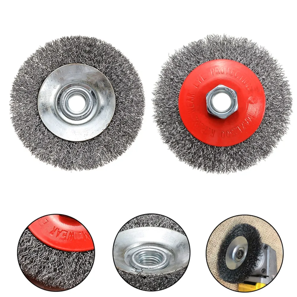 1pc 115mm Stainless-Steel Wire Brush Bevel Polishing Wheel Rust Remover Brushes Angle Grinder Electric Drill M14x2 Female Thread
1pc 115mm Stainless-Steel Wire Brush Bevel Polishing Wheel Rust Remover Brushes Angle Grinder Electric Drill M14x2 Female Thread