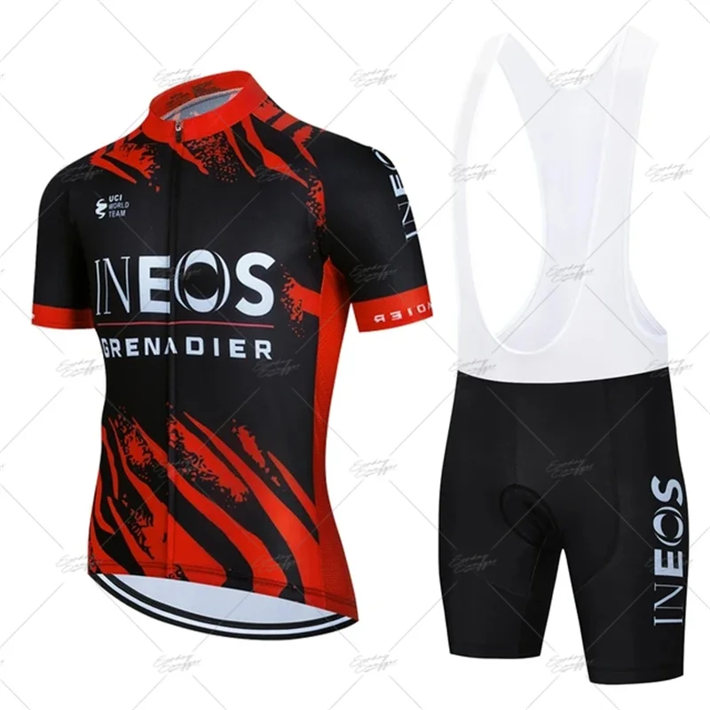 

New Ineos Men Short Sleeve Cycling Jersey Set Summer Bicicleta Clothing MTB Maillot Ropa Ciclismo Sportswear Blue Bicycle Suit