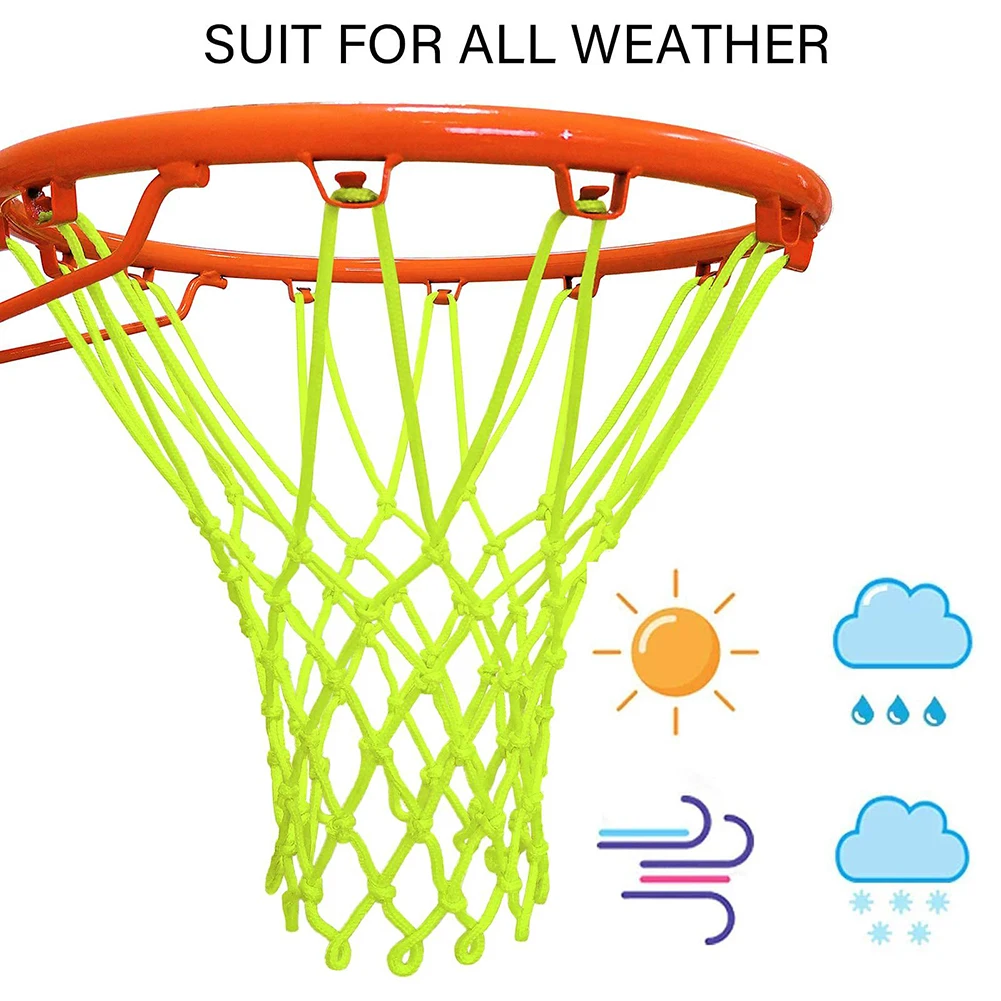 

Luminous Basketball Net Nylon Thread Sports Hoop Mesh Basketball Net for 12 Loops Rim Outdoor Night Sport Dropship