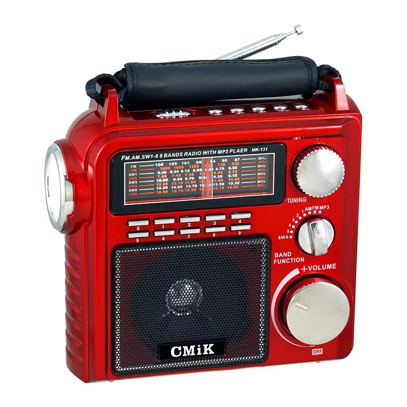 

Portable Retro Full Band Radio FM/AM/SW Radio Wireless Speaker MP3 Music Player with LED Flashlight Support TF Card/USB/AUX Play