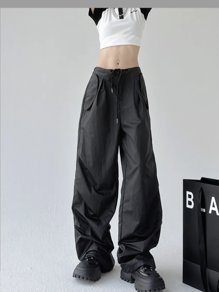 Deeptown Y2k Gorpcore Black Cargo Parachute Pants Women Hip Hop Oversize Baggy Trousers Kpop Retro Streetwear Wide Leg Pantalons
Deeptown Y2k Gorpcore Black Cargo Parachute Pants Women Hip Hop Oversize Baggy Trousers Kpop Retro Streetwear Wide Leg Pantalons