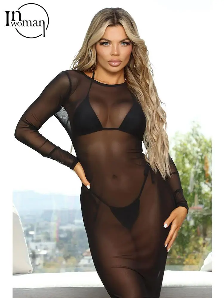 Inwoman Black Sexy Mesh See Through Maxi Dress Club Outfits For Women 2023 Summer Blue Long Sleeve Dress Party Bodycon Dresses
Inwoman Black Sexy Mesh See Through Maxi Dress Club Outfits For Women 2023 Summer Blue Long Sleeve Dress Party Bodycon Dresses