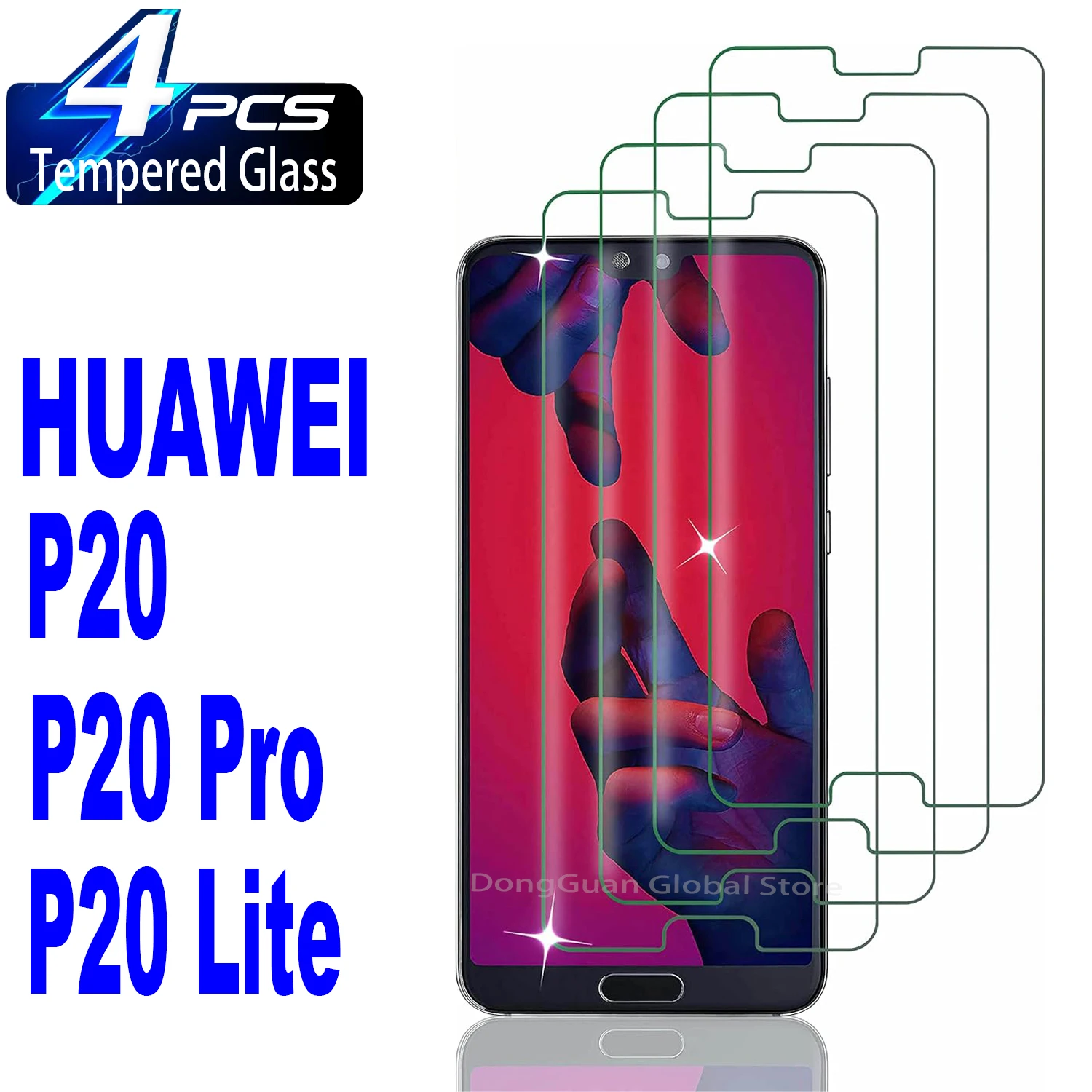 

2/4Pcs Tempered Glass For Huawei P20 Pro Lite 2019 Screen Protector Glass Film
