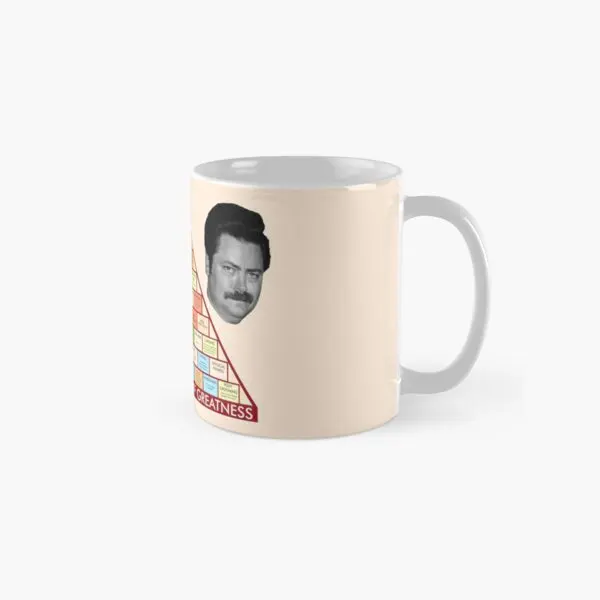 

Ron Swanson Is Pyramid Of Greatness Class Mug Handle Round Design Cup Simple Picture Photo Tea Coffee Gifts Drinkware Printed