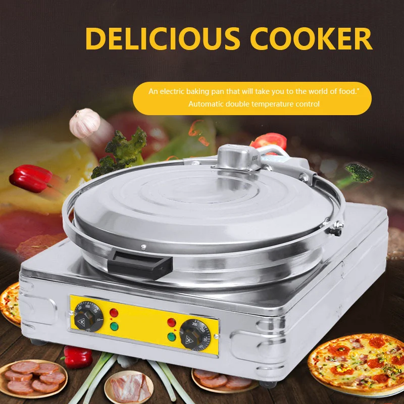 220V 2.7KW 1PC Commercial Electric Baking Pan Double-sided Heating Flaky Pastry Machine Dual-temperature Control Pancake Machine
220V 2.7KW 1PC Commercial Electric Baking Pan Double-sided Heating Flaky Pastry Machine Dual-temperature Control Pancake Machine