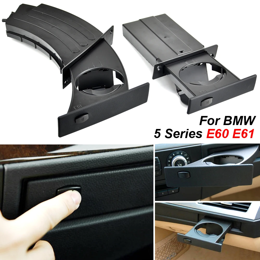 

51459125622 51459125626 Front Left Right Cup Holder Drink Rack Black Holders For BMW E60 E61 M5 525i 528i 530i 535i 2004-2010